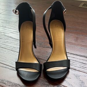 LC Lauren Conrad Black Ankle Strap Heels